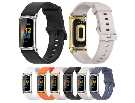 Correa Smartwatch Para Fitbit Charge 5 Naranja-Oro VENISYMLIS