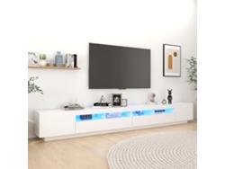 Mueble de TV con luces Led 300x35x40 Cm Blanco