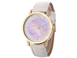 Reloj De Pulsera De Cuarzo Elegante Y Elegante Para Hombre Y Mujer, Ligero, Blanco.