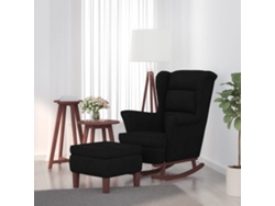 Mecedora Lovely Home con patas de metal y banco de terciopelo negro