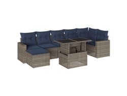 Maison Exclusive - Conjunto De Sofá De Jardín De 8 Piezas Con Cojines, Poliratán Gris