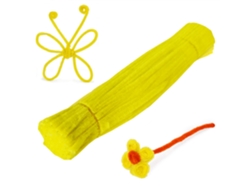 Tiras De Terciopelo De Chenilla Amarillo Claro (600 Tiras Limpiadoras De Raíces Aciculares) - Manualidades Para Niños, 0,6 X 30 Cm