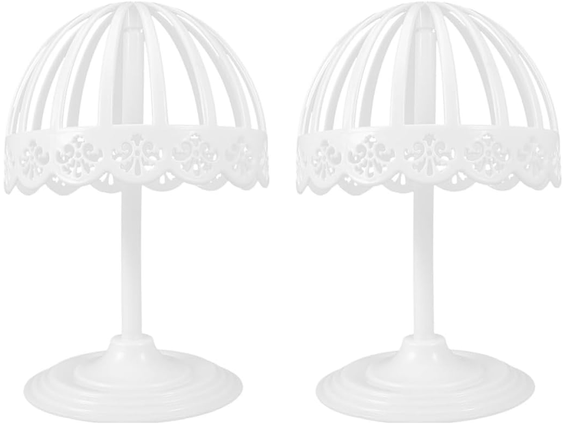Soporte Exhibición Sombreros Blancos Resistente Elegante Hogar Tienda 2 Unidades Fabricado Pe Forma Cabeza