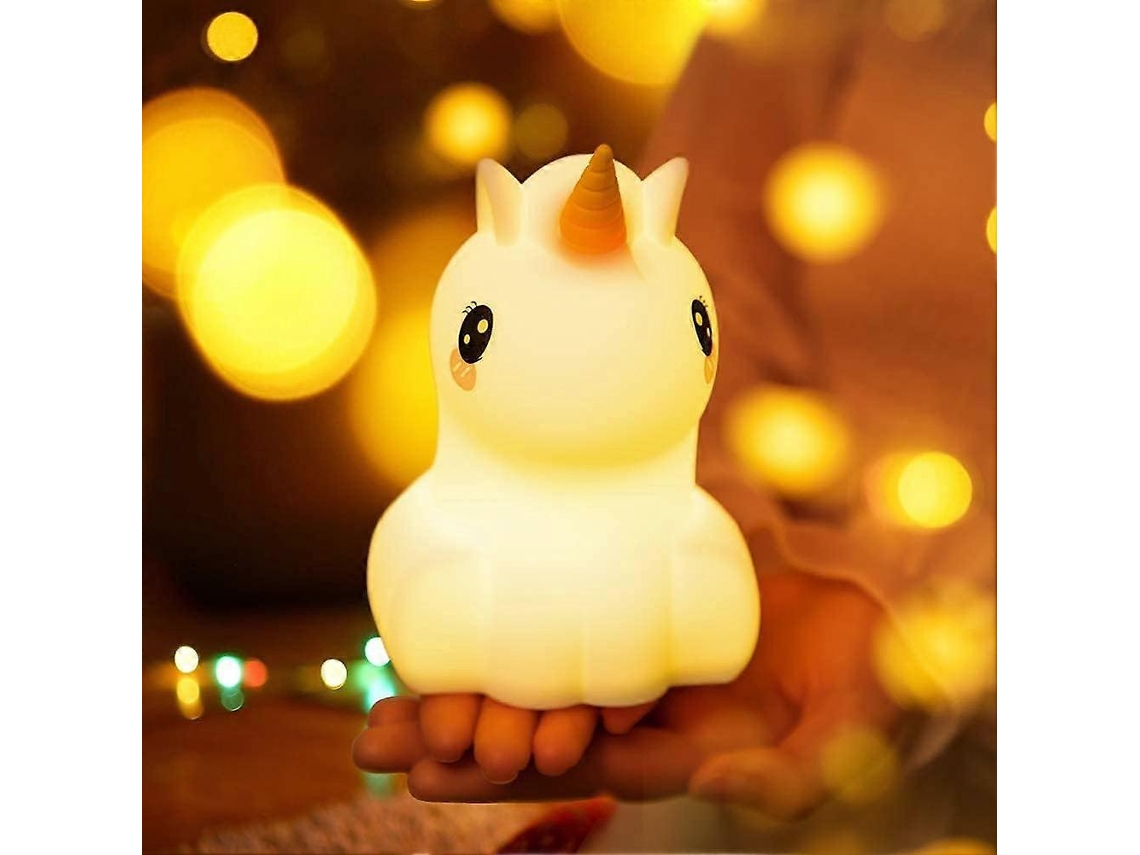 Luz nocturna de unicornio, luz nocturna para bebés, luz nocturna LED recargable portátil Rosewell (con interfaz USB)