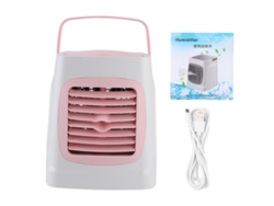 Ventilador USB portátil con humidificador y LED rosa