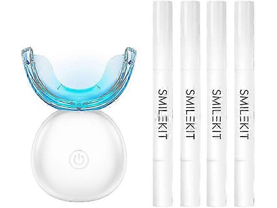 El dispositivo blanqueador dental ROSEWELL con luz roja y LED utiliza tecnología infrarroja para una sonrisa radiante y encías sanas.