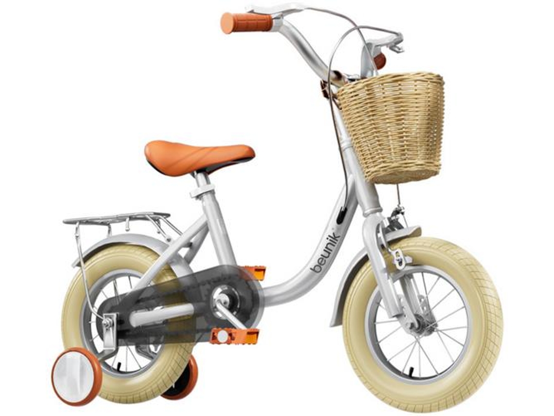 Bicicleta para Niños BEUNIK Vintage (Edad Recomendada: 2 a 5 Años - Ruedas de 12" - Gris)