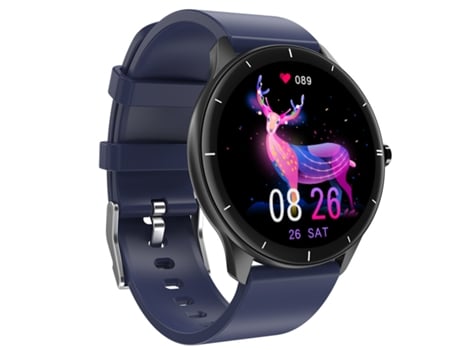 Smartwatch con pantalla redonda HD para monitoreo de temperatura corporal azul JL-EIGHT