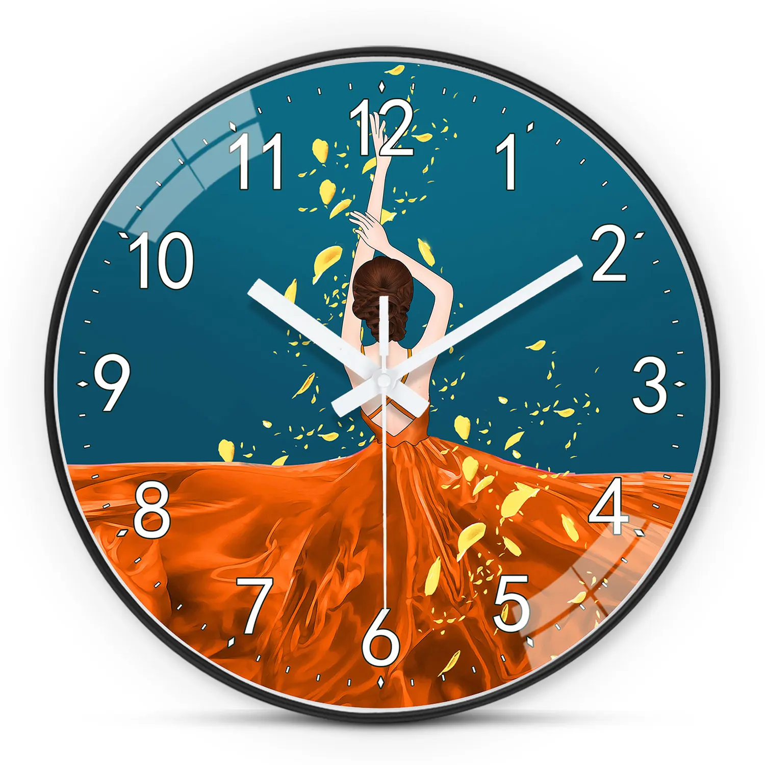 Reloj De Pared De Plástico Para Mujer (10 Pulgadas) Con Vista Posterior, Temporizador Silencioso, Funciona Con Pilas Aa