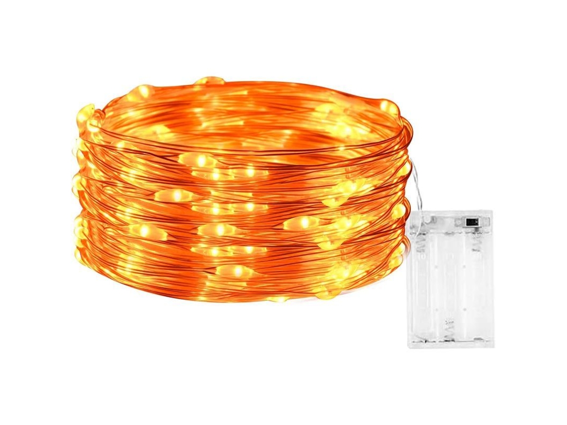 Luces De Navidad Led 3m 30 Led Con Baterías Impermeables Para Exterior Jardín Interior Fiesta Noche (naranja)