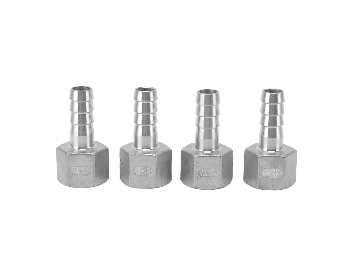 Conector De Manguera Barbado 13mm 1/2in Acero Inoxidable Para Nevera De Cerveza 4pcs