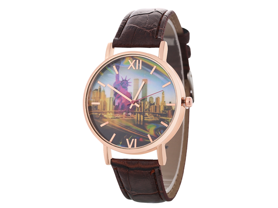Elegante Reloj De Pulsera Unisex De Cuarzo Para Parejas - Regalo De Moda (café)