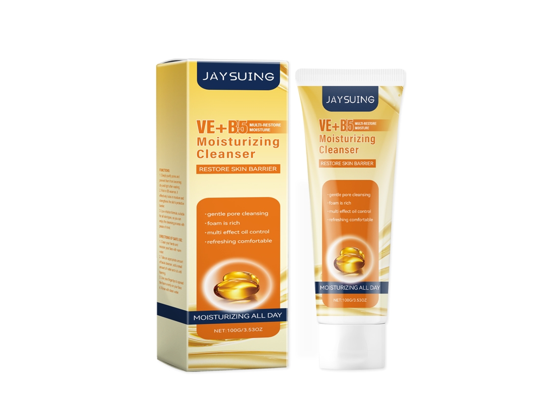 Limpiador nutritivo con vitamina B5 para una piel sana.