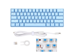 Teclado Mecânico Gamer 61 Teclas Rgb Sem Fio 2.4g Bt Type C Eixo Verde Ergonômico Compatível