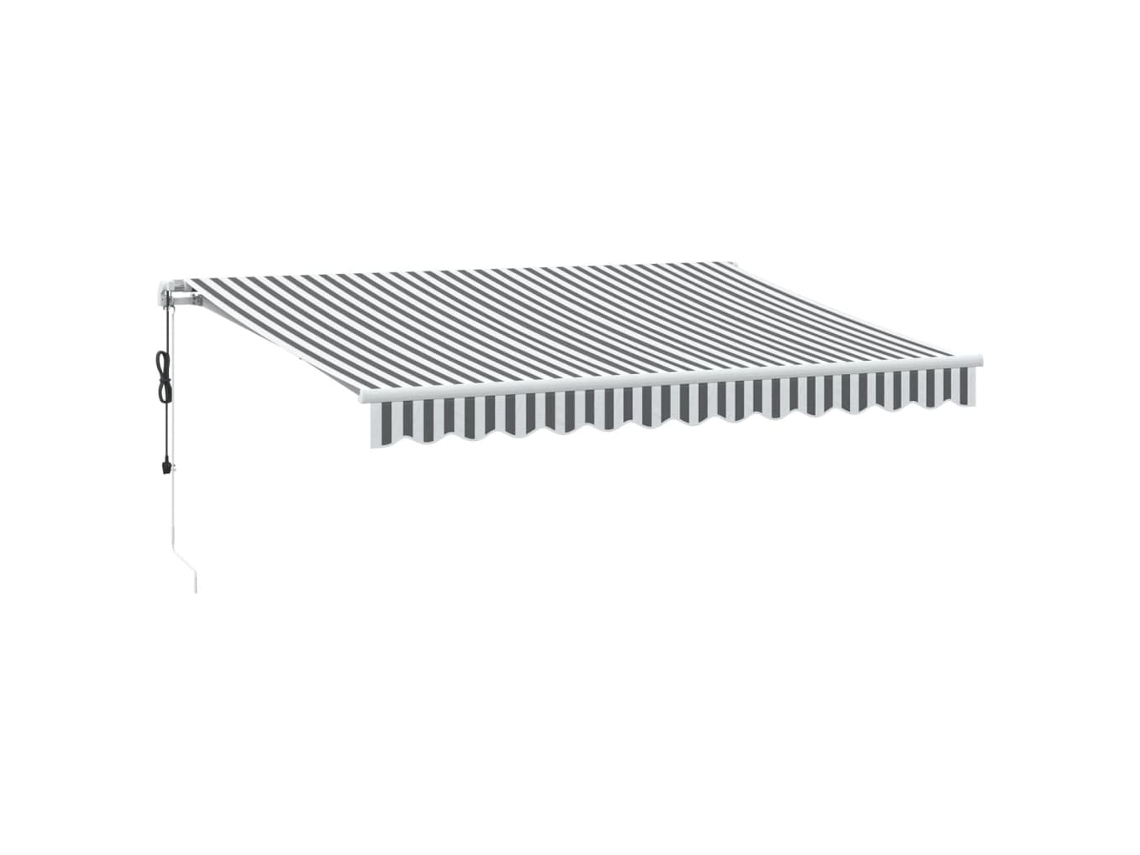 Toldo retráctil automático de 350x250 cm, antracita y blanco, MAISON EXCLUSIVE