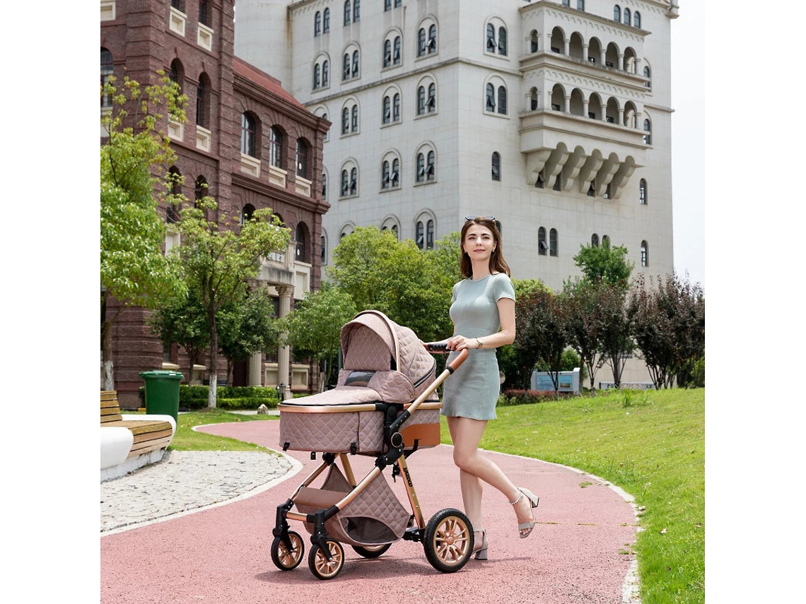 Carrito De Bebé 3 En 1 Multifuncional, Plegable Con Facilidad, Color Rosa Oem