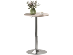 Mesa De Bar Giratoria Ajustable De 360° - Natural