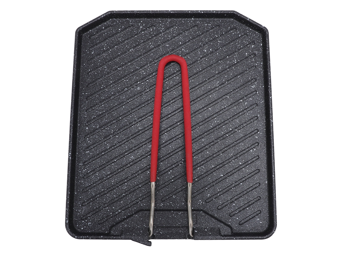 Plancha para barbacoa plegable de aluminio antiadherente negro