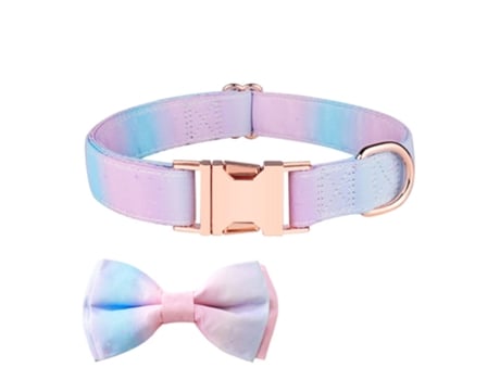 Collar para Perro, Collar para Perro Colorido con Lazo, Collar con Pajarita, Lindo Collar para Mascotas, S, Degradado de Sueño ZMDECQNA
