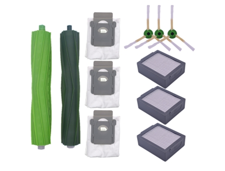Kit de cepillo y bolsa para polvo, accesorios para aspiradoras con filtro Hepa para Irobot Roomba I7 E5 E6 A Series, Robot lateral redondo