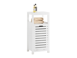 Armario de Baño SOBUY BZR67-W con 1 Cesto para Ropa Sucia (Blanco - 42x30x90 cm)