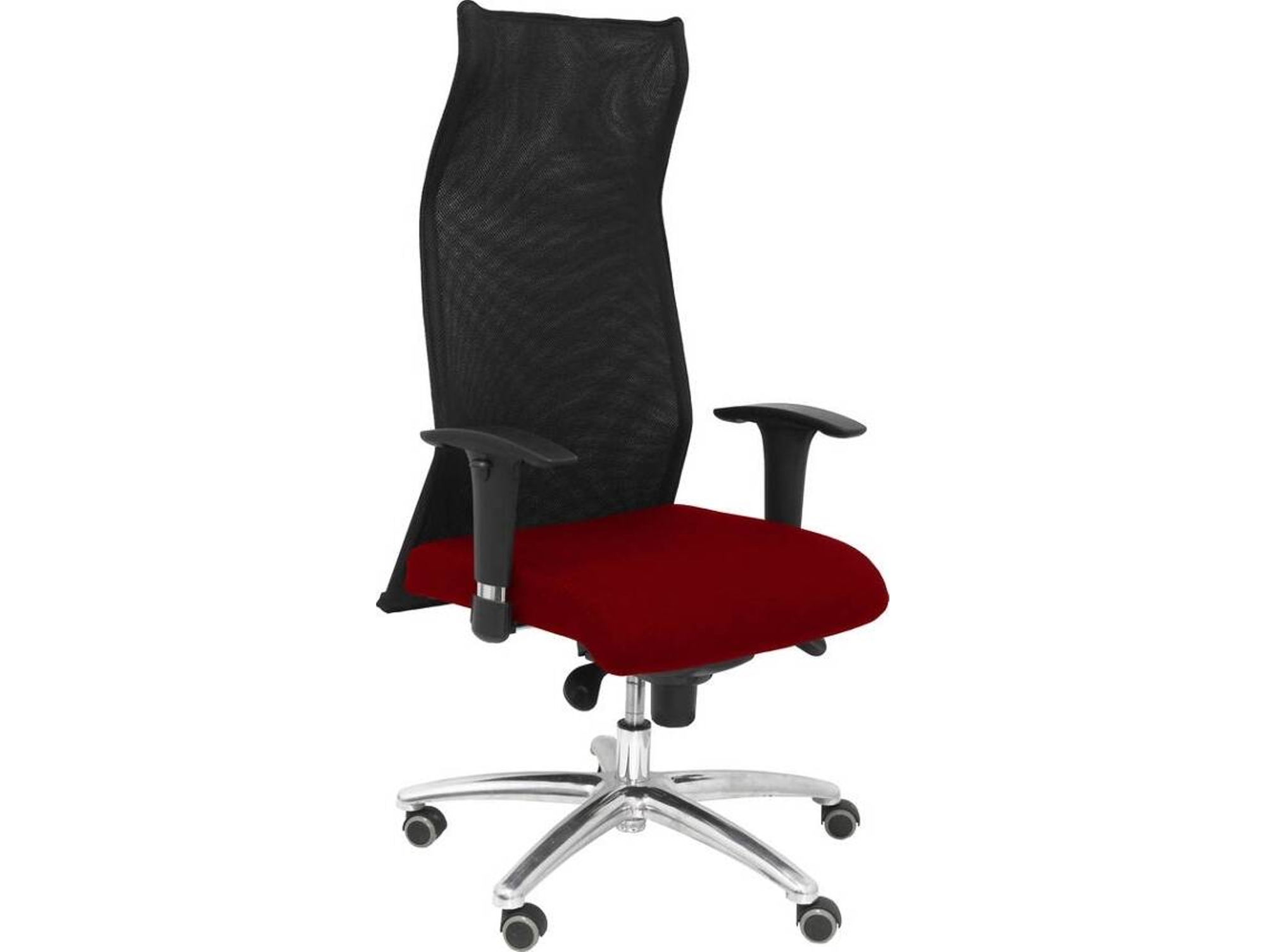 Silla de Escritorio Ejecutiva PYC Sahuco Rojo con ruedas antiarañazos (Brazos Ajustables - Malla)