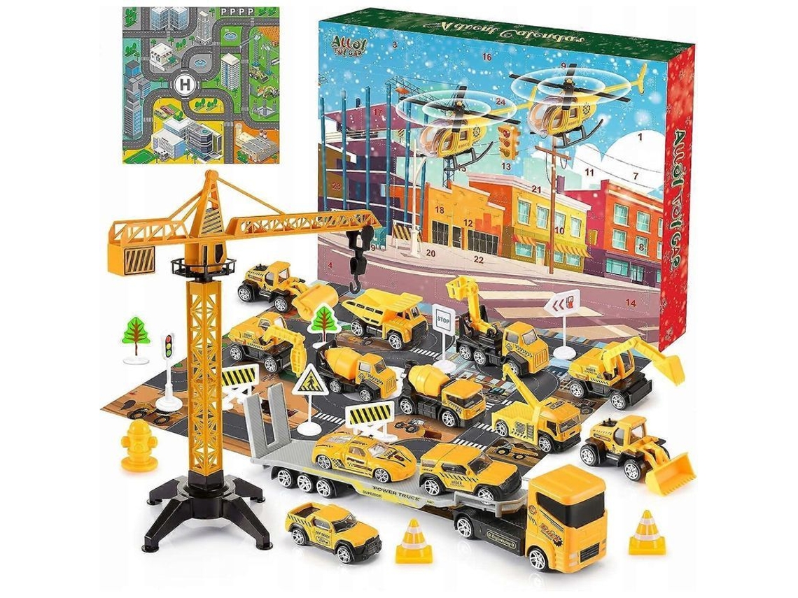 Calendario De Adviento Para Niños Con 24 Coches De Ingeniería De Aleación.