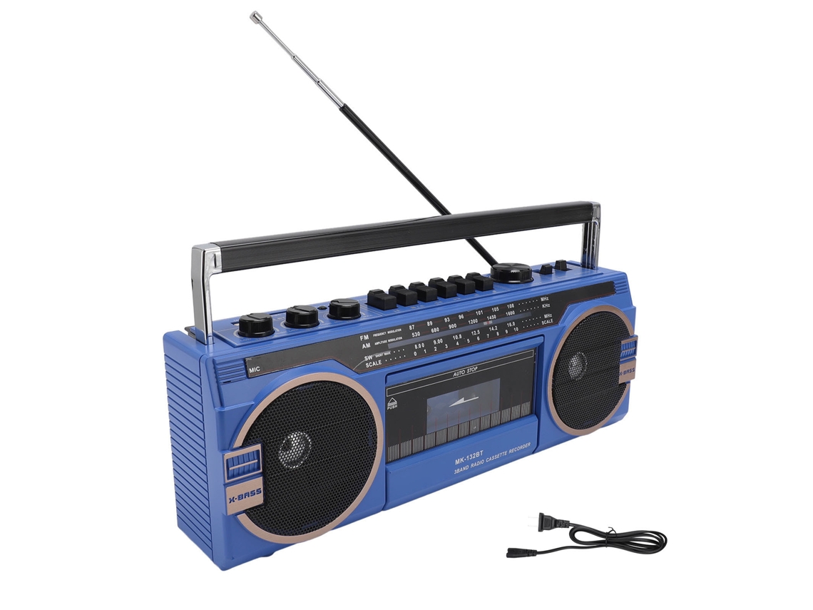 Reproductor de casetes con Bluetooth y grabadora de cintas