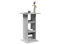 Mesa de bar | Mesa de bistró con almacenamiento, derivados de madera gris Sonoma