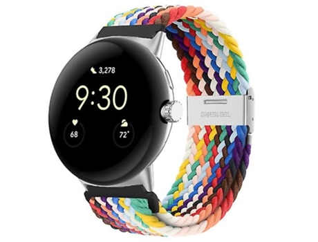 Correa De Reloj Inteligente Para Google Pixel Watch, Hebilla De Metal, Correa De Nailon, Arcoíris VENISYMLIS