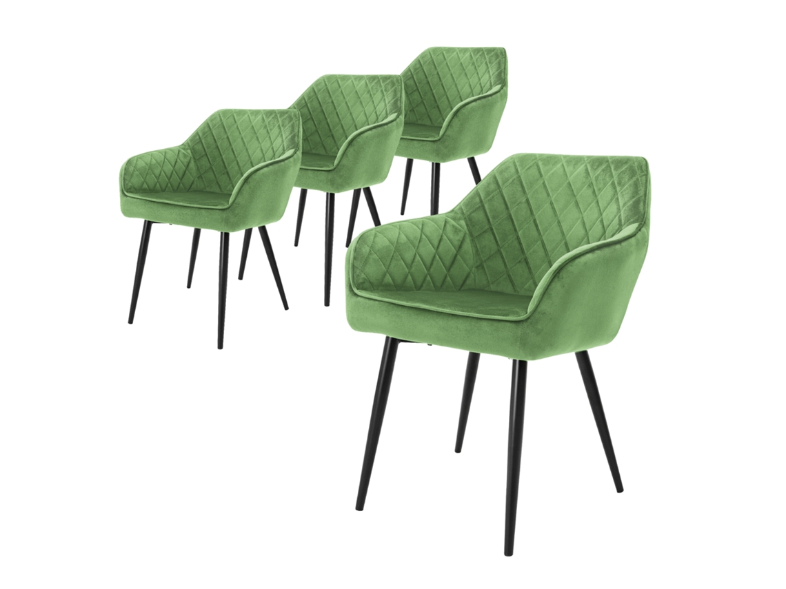 Conjunto De 4 Cadeiras De Jantar Com Braços E Costas ML-DESIGN