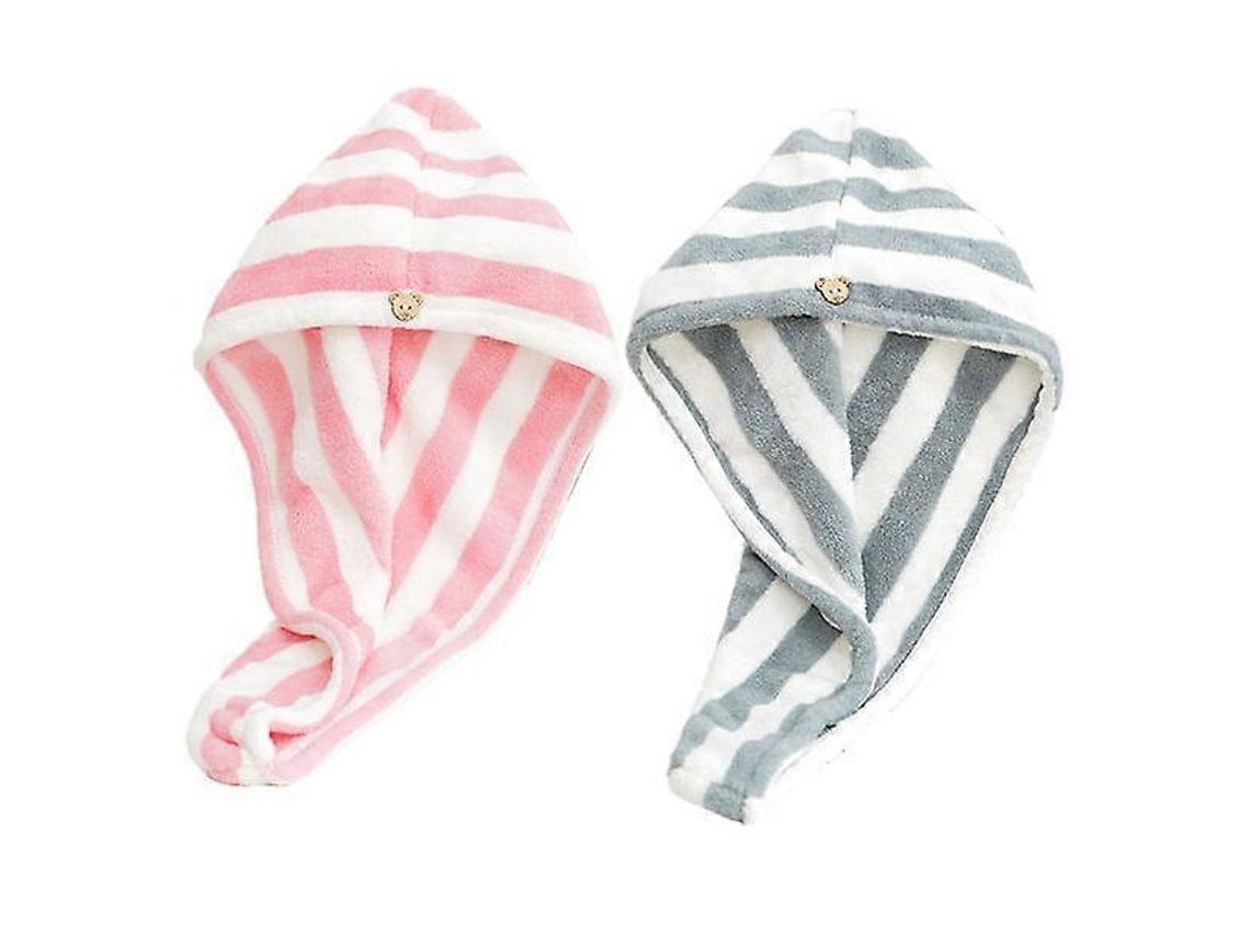 Juego de 2 toallas de microfibra para el cabello, estilo turbante, para un secado rápido y cuidado del cabello. Rosewell