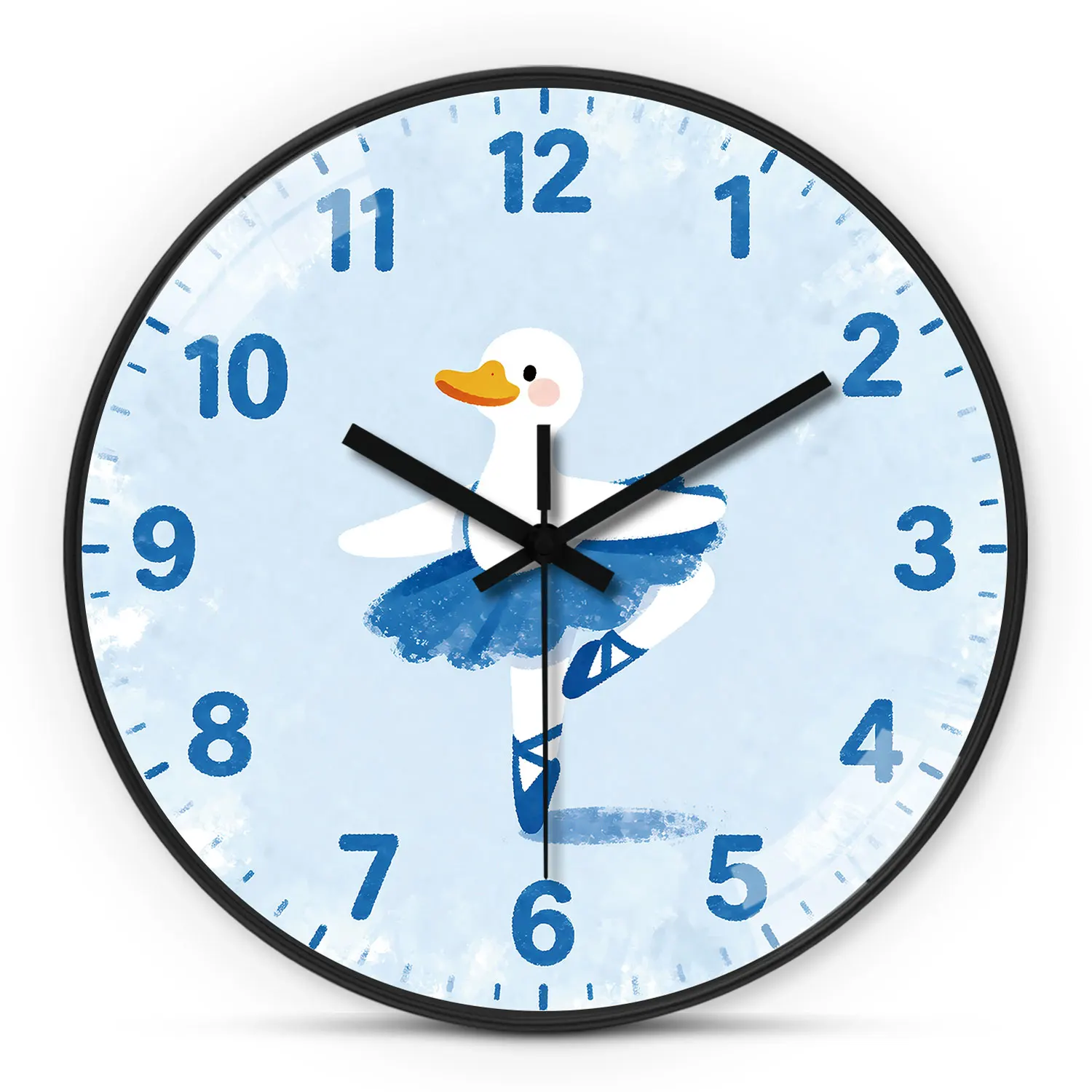 Reloj De Pared De Cisne De Ballet (16 Pulgadas), Silencioso Y Sin Tictac, Funciona Con Pilas Aa