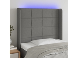 Cabecero Con Led De Tela Gris Oscuro 83x16x118/128 Cm