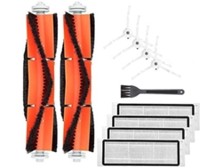 Kit de accesorios para robot aspirador, diseño antienredos, cepillo principal y filtros resistentes al desgaste, 2 cepillos principales, 4 cepillos