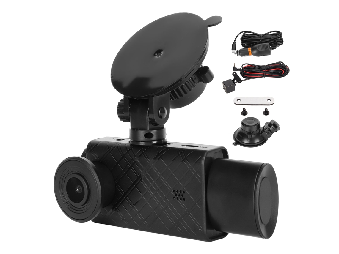 Gravador De Direção 3 Lentes Câmera Frontal Traseira Interior 1080p Reversão Backup Carro Dc12-24v