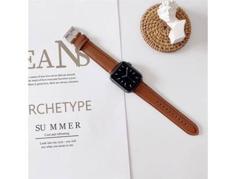 Correa de reloj inteligente para Apple Watch Series 9 y 8 y 7 41 mm / SE 3 y SE 2 y 6 y SE y 5 y 4 40 mm / 3 y 2 y 1 38 mm Costuras de cuero estilo...