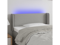 Cabecero Con Led De Tela Gris Claro 103x16x78/88 Cm