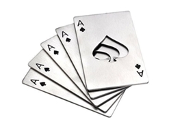 Juego De 5 Abridores De Botellas Y Tarjetas De Crédito De Acero Inoxidable, Color Plata, Ideales Para Fiestas Y Regalos.