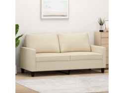 Sofá De 2 Plazas De Tela Color Crema 140 Cm