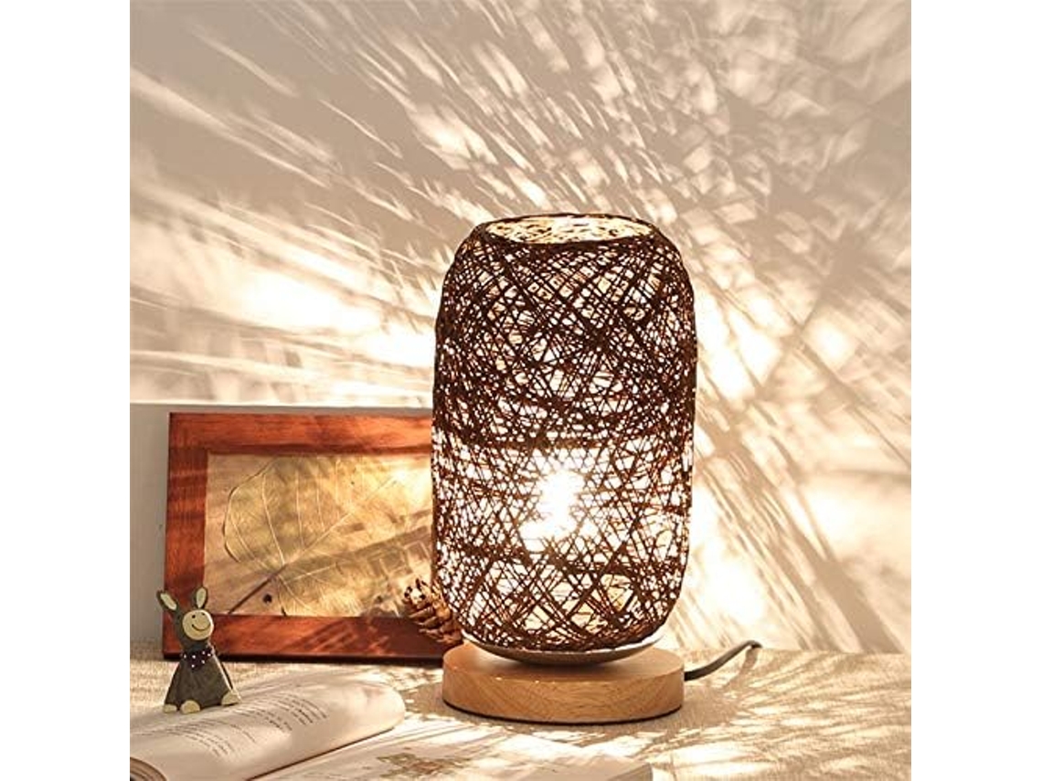 Lámpara De Mesa Decorativa, Lámpara De Escritorio Vintage Para Decoración Personalizada En Dormitorios, Salones, Cafeterías Y Bares, Con Base De Mader