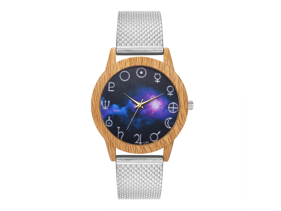 Reloj De Pulsera De Cuarzo Con Cinturón De Malla Para Hombre Y Mujer Zhoulianfa Plata