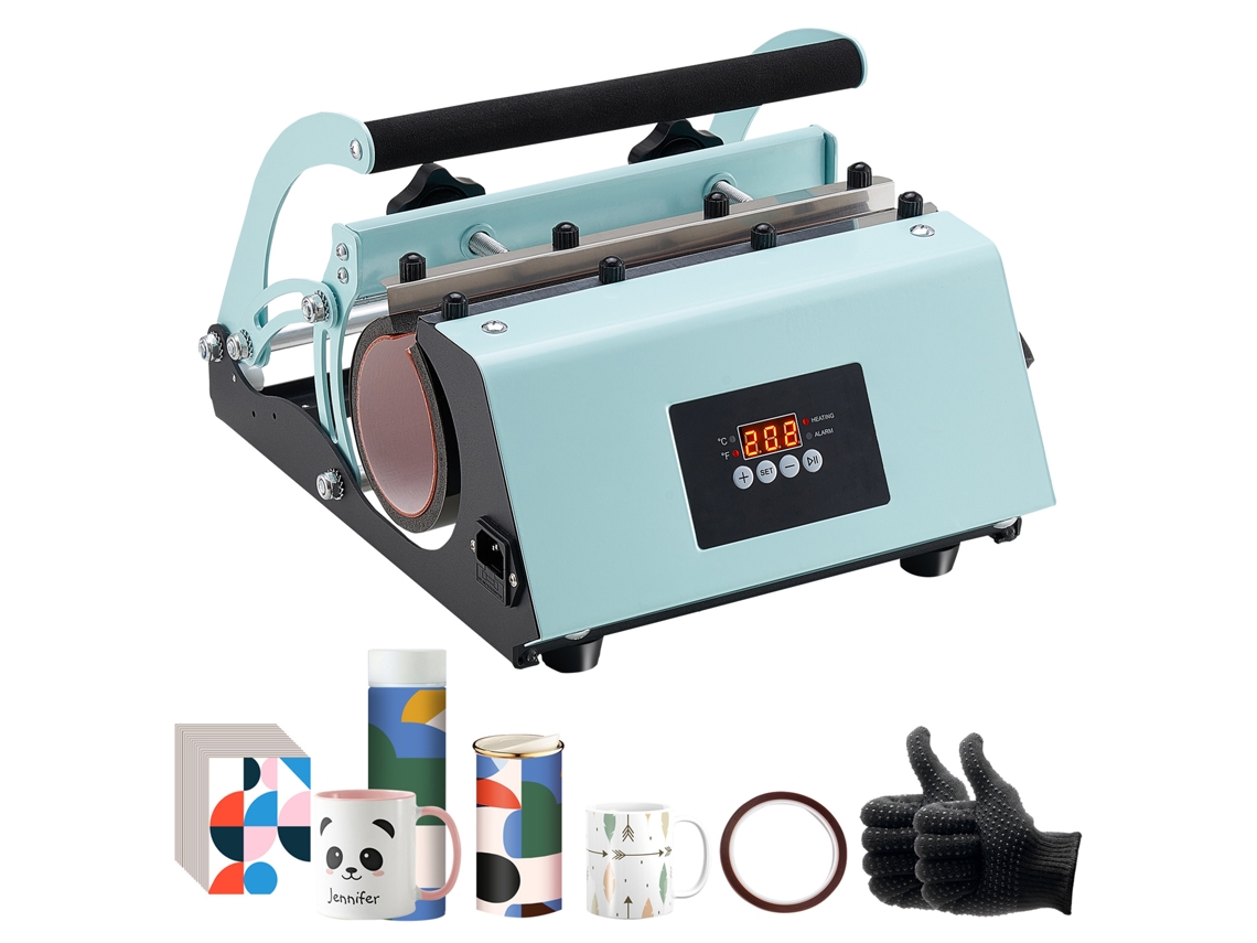 Máquina de prensado en caliente Succebuy para sublimación de tazas de 887 ml, color verde