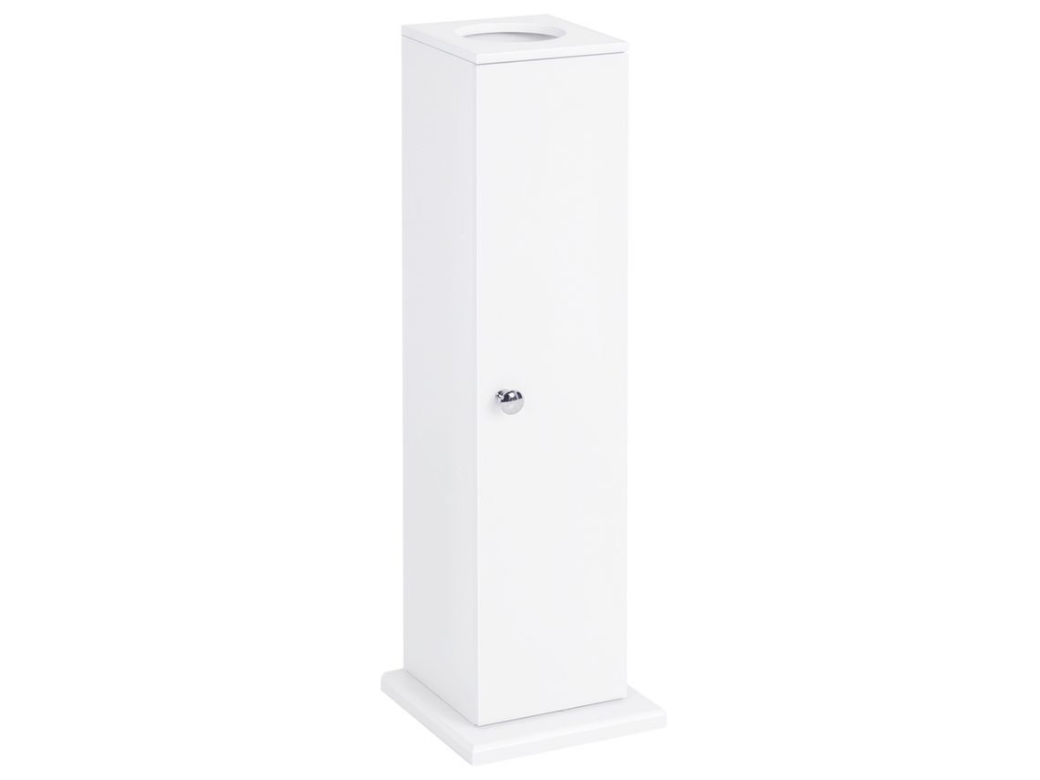 Mueble De Baño Estrecho Con Orificio Para Papel Higiénico Y Estantes Estilo Moderno 19,5x19,5x65 Cm Blanco