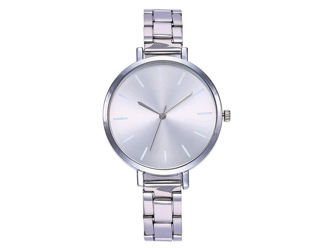 Reloj De Pulsera Unisex Informal De Cuarzo Con Correa De Acero Blanco Para Mujeres Y Hombres.