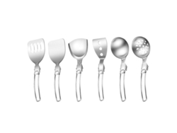 Juego de utensilios de cocina plegables de acero inoxidable para uso en exteriores, adecuado para acampar, hacer senderismo y picnics.
