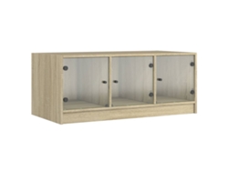 Maison Exclusive - Mesa De Centro Con Puertas De Vidrio Roble Sonoma 102x50x42 Cm