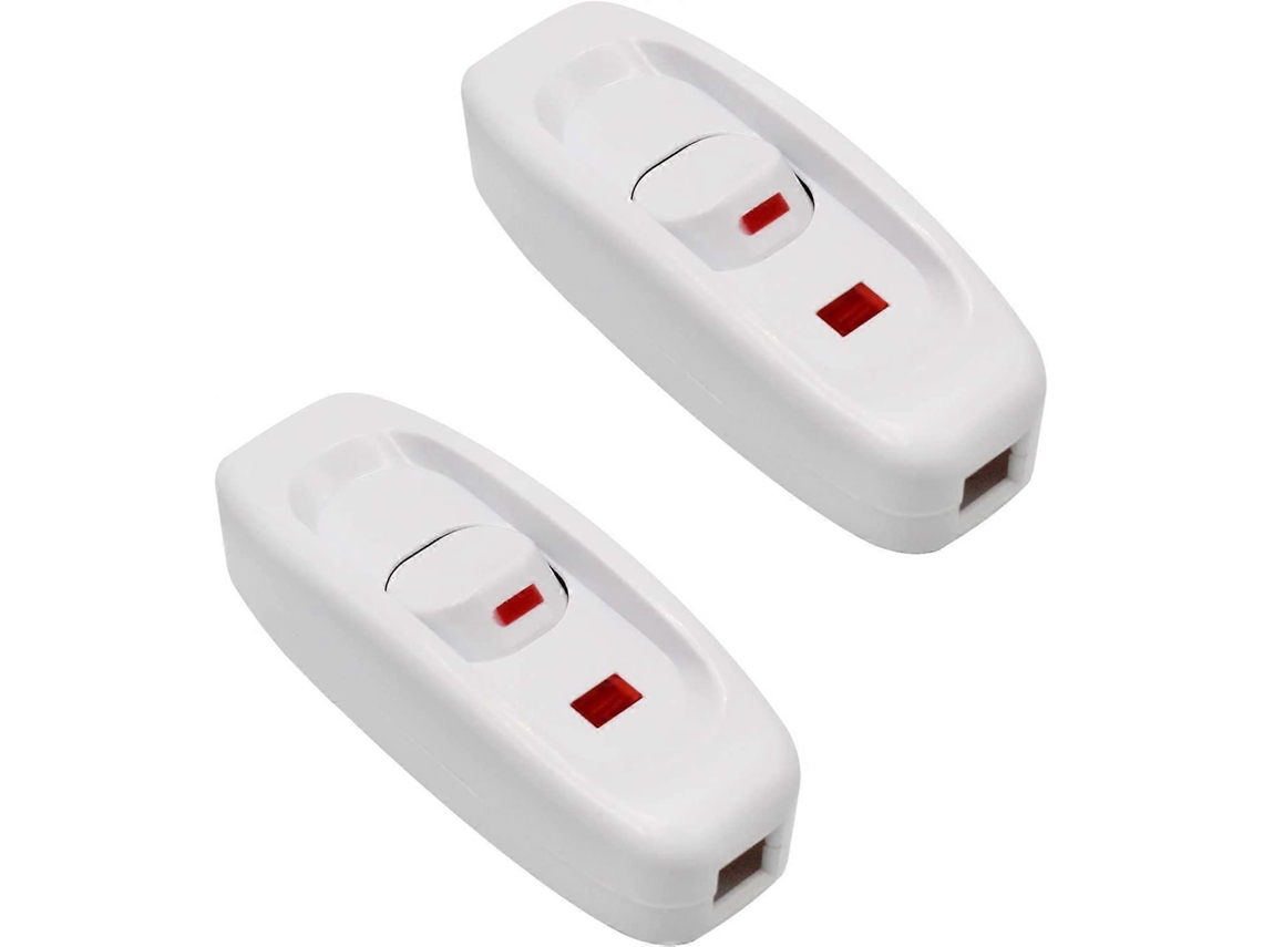 Rebe-2 Pack Interruptor De Palanca En Línea Ac 250v 10a Con Indicador Led Blanco Para Lámparas De Escritorio