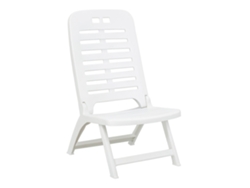 Silla Playa De Plático – Silla Plegable Con Asas Para Jardín, Terraza, Camping O Playa Blanco Pack 2 Uds