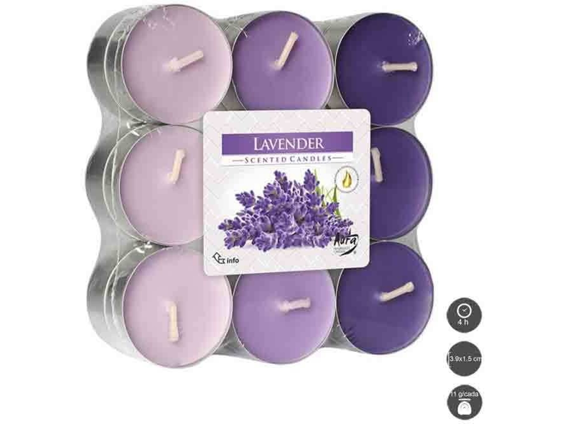 Velas BISPOL BISPOL T'Light Lavender (18 Pzs.)